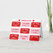 Carte Coupons Heureuse Sainte-Valentin Jouer rose rouge (Devant)