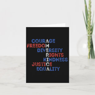 Carte Courage Liberté Diversité Égalité Justice Retro U