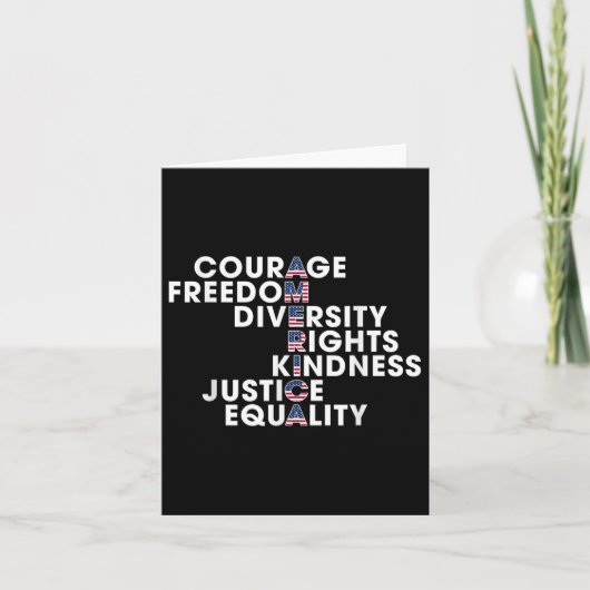 Carte Courage Liberté Droits Diversité Justice (Devant)