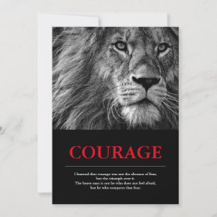 Carte Courage Lion Motivationnel Inspiration