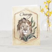 Carte Courage Lion pour 12 étapes de récupération (Fleur jaune)