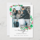 Carte Courbe de Vacances Script 3 Photo Joyeux Noël Chic (Devant)