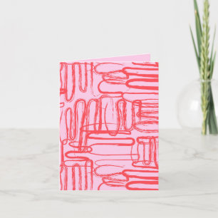 Carte Courbe rose Wavy Squiggle Abstrait moderne