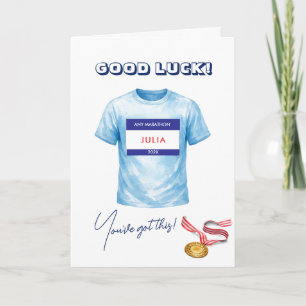 Carte Coureur de Marathon Bonne Chance Sportif Sportive