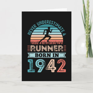Carte Coureur né en 1942 80e anniversaire Cadeau coureur