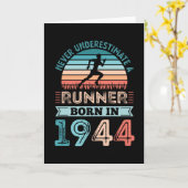 Carte Coureur né en 1944 80e anniversaire Gift Running D (Fleur jaune)