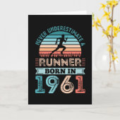 Carte Coureur né en 1961 Cadeau d'anniversaire 60 ans Pa (Fleur jaune)