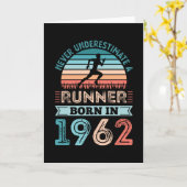 Carte Coureur né en 1962 60e anniversaire Gift Running D (Fleur jaune)