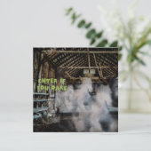 Carte Courir Cheval Fantômes Effrayant Grange Halloween (Debout devant)