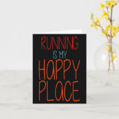 Carte Courir Est Mon Happy Place Funny Marathon Runner (Fleur jaune)