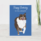 Carte Courir un berger australien Aussie Chien (Devant)