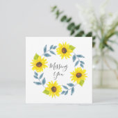 Carte Couronne aquarelle de tournesol 2 (Debout devant)