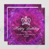 Carte Couronne brillante Magenta rouge (Devant / Derrière)