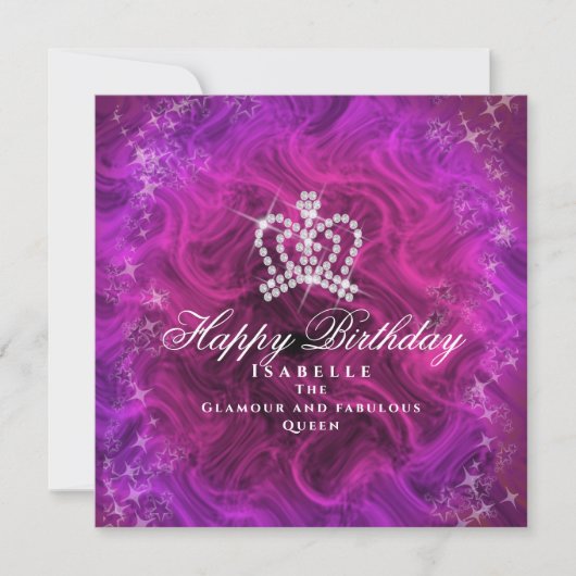 Carte Couronne brillante Magenta rouge (Devant)