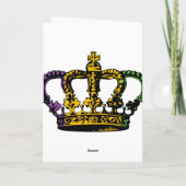 Carte Couronne de drapeau de mardi gras (Dos)