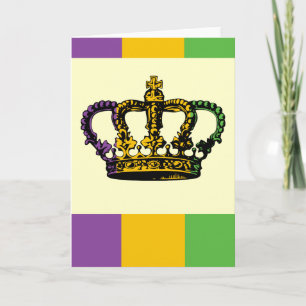 Carte Couronne de drapeau de mardi gras