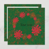 Carte couronne de fleurs de noël  (Devant / Derrière)