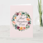 Carte Couronne de fleurs de rose d'automne Meilleure gra (Devant)