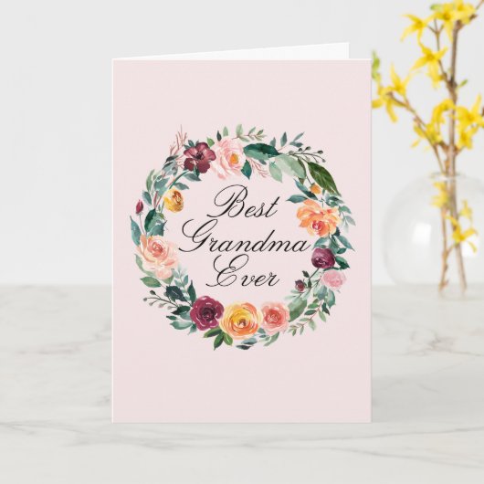 Carte Couronne de fleurs de rose d'automne Meilleure gra (Fleur jaune)