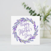 Carte couronne de lavande pour la fête des mères (Debout devant)