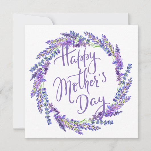 Carte couronne de lavande pour la fête des mères (Devant)