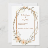 Carte couronne de Mariage à fleurs boho (Devant)