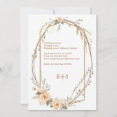Carte couronne de Mariage à fleurs boho (Dos)