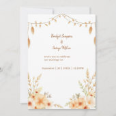 Carte couronne de Mariage à fleurs boho (Devant)