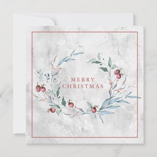 Carte Couronne de Noël botanique élégante (Devant)