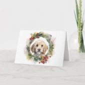 Carte Couronne de Noël Cockapoo Chien festif (Devant)