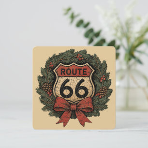 Carte Couronne de Noël de l'ancienne route 66