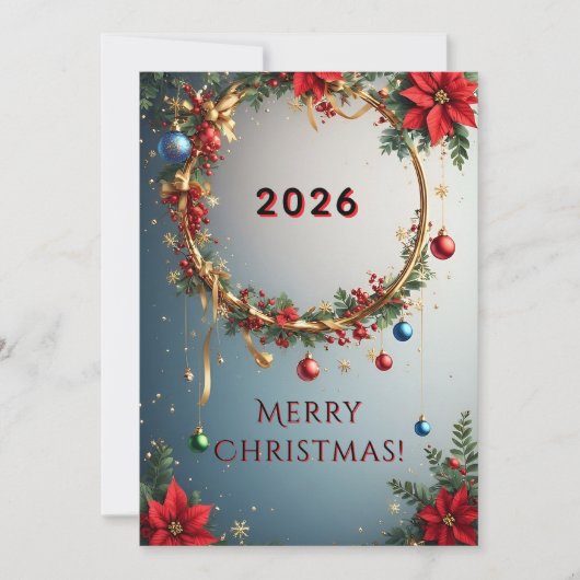 Carte Couronne de Noël festive (Devant)