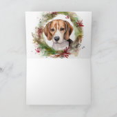 Carte Couronne de Noël festive de Beagle (Intérieur)