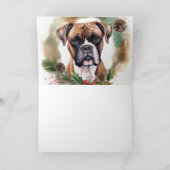 Carte Couronne de Noël festive de Boxer (Intérieur)