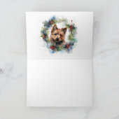Carte Couronne de Noël festive de Terrier Australien (Intérieur)