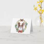 Carte Couronne de Noël festive Papillon (Fleur jaune)