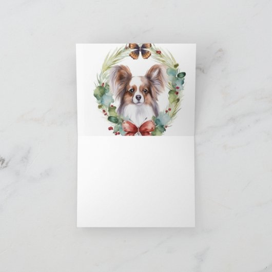 Carte Couronne de Noël festive Papillon (Intérieur)