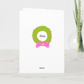 Carte Couronne de Noël Rose Verte Chat (Dos)