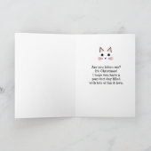 Carte Couronne de Noël Rose Verte Chat (Intérieur)