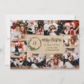 Carte Couronne de Noël Rustique 10 Multi Photo - Beige (Devant)