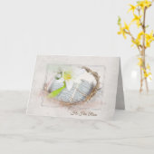 Carte Couronne de Pâques et Bible avec Lily (Fleur jaune)