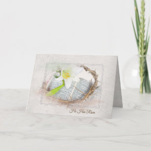 Carte Couronne de Pâques et Bible avec Lily