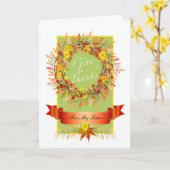 Carte Couronne de Thanksgiving pour sœur personnalisée s (Fleur jaune)