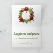 Carte Couronne de vacances avec bordure or (Intérieur)