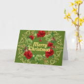 Carte Couronne de vacances avec bordure or (Fleur jaune)