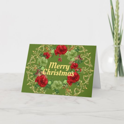 Carte Couronne de vacances avec bordure or (Devant)