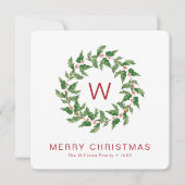 Carte Couronne de verdure minimale de Noël (Devant)