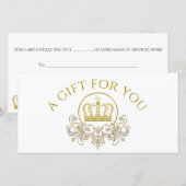 Carte Couronne d'or - luxe royal (Devant / Derrière)