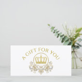 Carte Couronne d'or - luxe royal (Debout devant)
