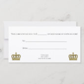 Carte Couronne d'or - luxe royal 2 (Dos)